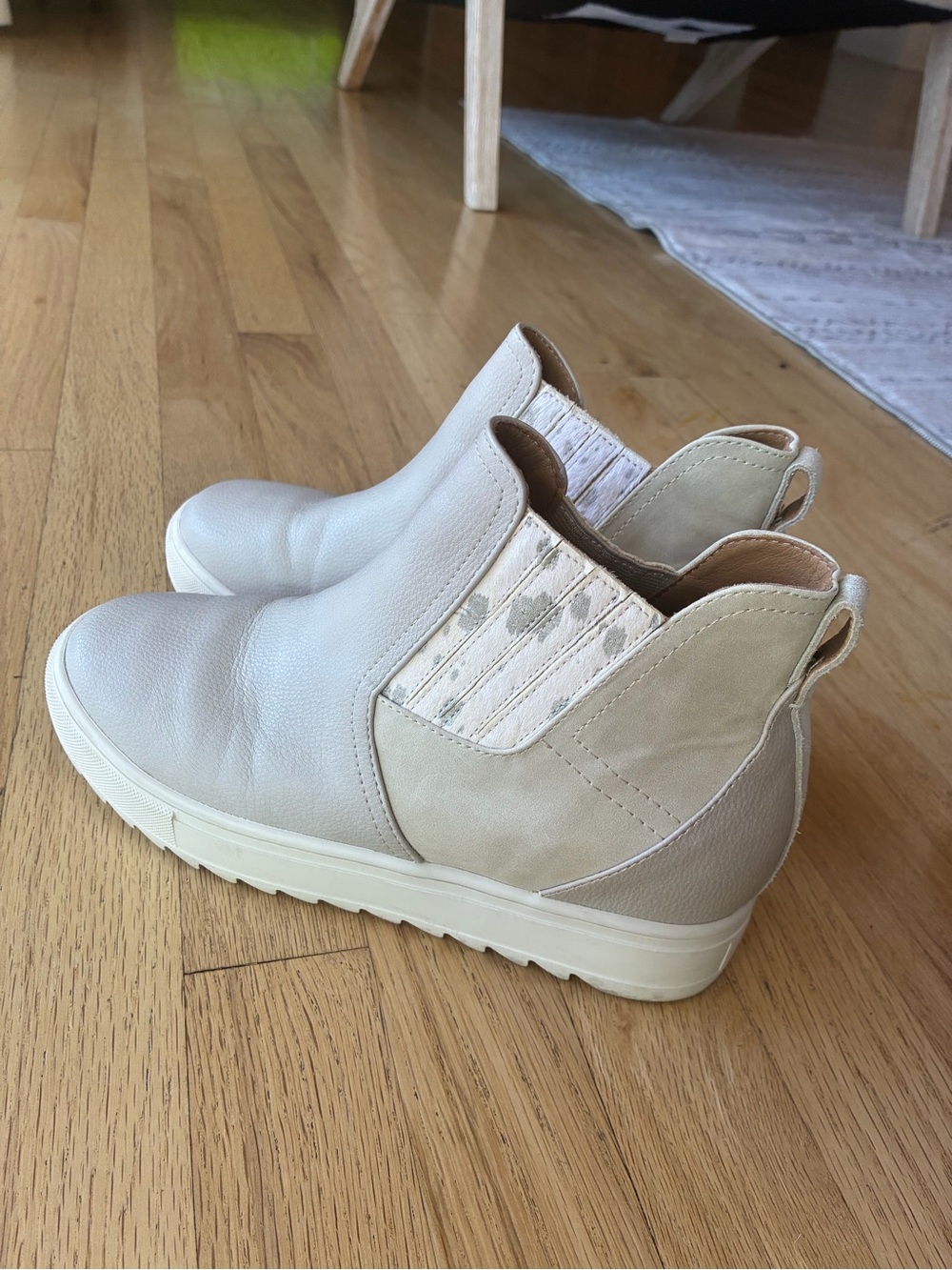 Yellow Box Women's Neutral Slip-On Wedge Booties in Light Taupe